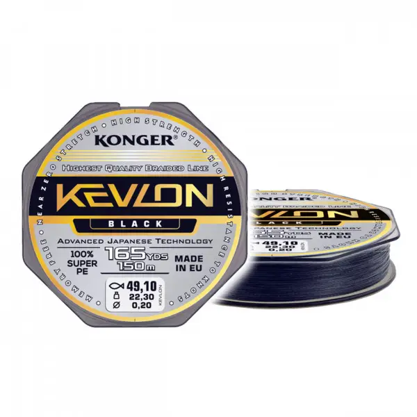 Fir Textil Konger Kevlon X4 0.08mm 5.2kg 150m Black Ofertă