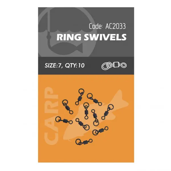 Vartej Orange cu Inel No.7 Ring Swivels 10buc Reducere de preț