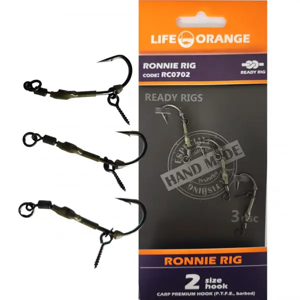 Popular Rig Crap Ronnie Rig 08 Orange Series 7 No.8 20lb 3buc