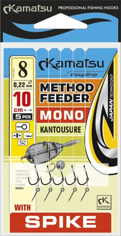Preț redus Rig Method Feeder cu Spin Kamatsu Kantousure Monofilament 5buc