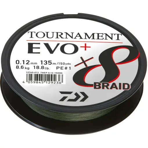 Fir Textil Daiwa Tournament 8X Braid Evo+, Culoare Dark Green, 270m Preferatul clienților