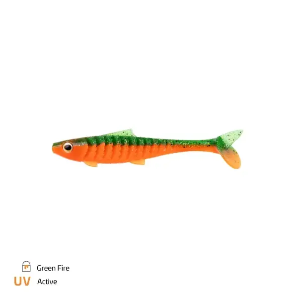 Shad Zeck Baby Rippler 12cm 11gr Green Fire 3buc/pac Livrare expres