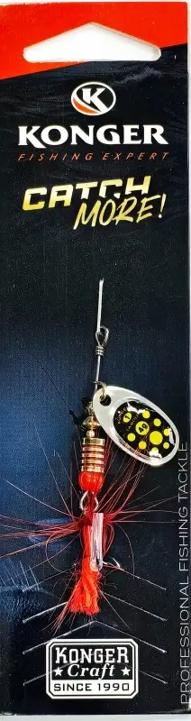 Plată securizată Lingura Rotativa Konger Tarpon Champion No.1 4gr 02 Yellow Dots