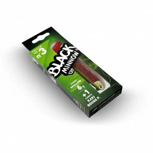 Preț redus Combo Shad Black Minnow Shallow Kaki/Red, 12cm, Cap 6g + Shad Rezerva Fiiish