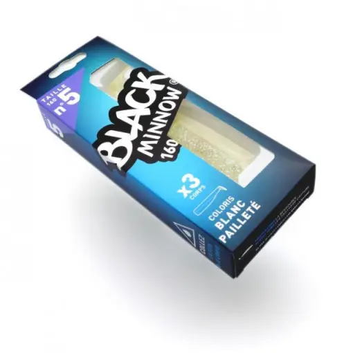 Shad Black Minnow Alb Glitter, 16cm, 3buc/plic Fiiish Livrare rapidă