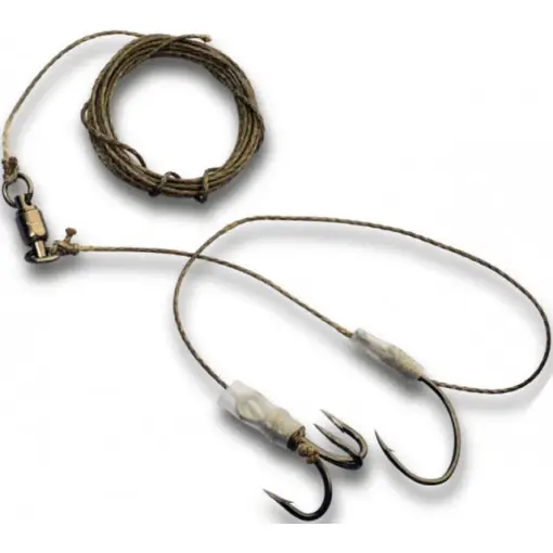 Premium Montura Somn Climax Cult Natural Bait Fish Rig, 1 x Carlig Nr. 7/0, 1 x Ancora Nr. 3/0, 1.30mm/120kg, 180cm