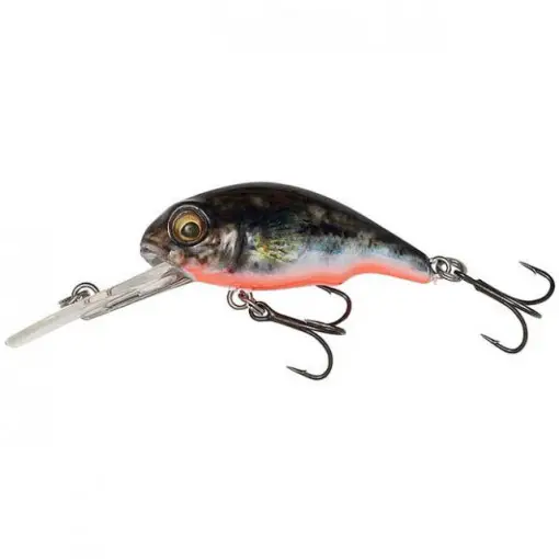 Vobler Savage Gear 3D Goby Crank, F02-UV rosu/negru, 4cm, 3.5g Disponibil imediat
