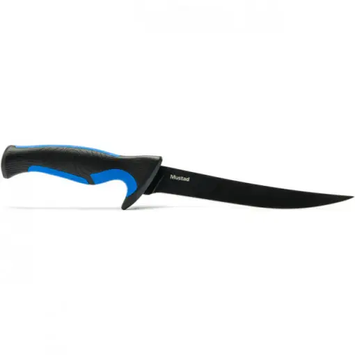 Cel mai vândut Cutit Mustad pentru filetat, lama teflonata, 23cm, albastru