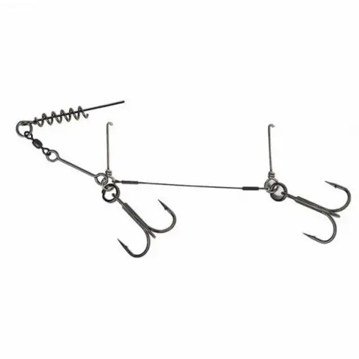 Reducere specială Montura Savage Gear 1x7 Titanium Corkscrew Stinger, 2 ancore