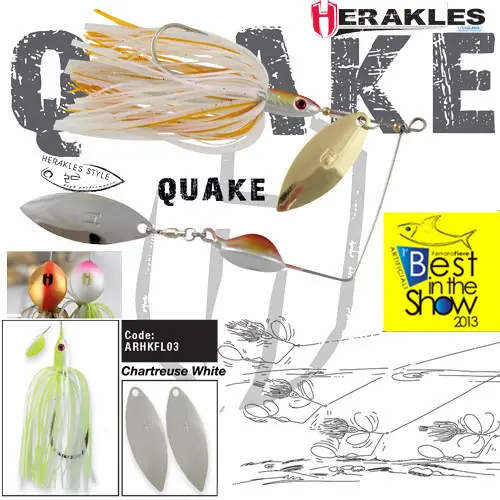 Livrare expres Spinnerbait Herakles Quake, Chartreuse/White, 17.5g