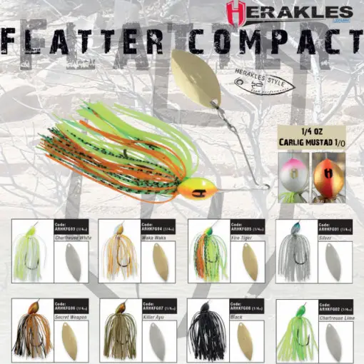 Spinnerbait Herakles Flatter Compact, Chartreuse/Lime, 7g Preferatul clienților