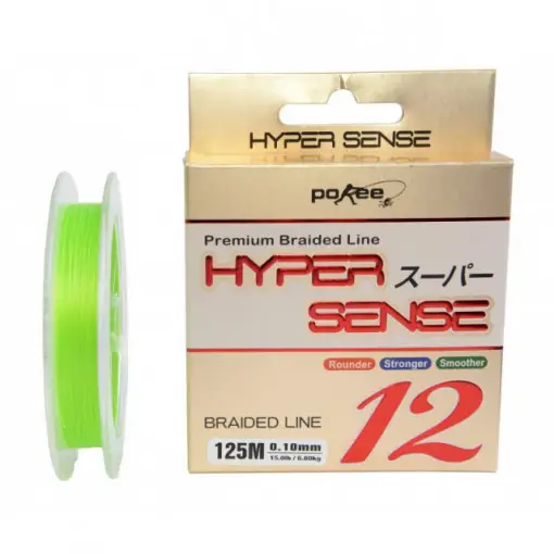 Fir textil Pokee Hyper Sense Super PE 12x, Lime Green, 125m Mai ieftin