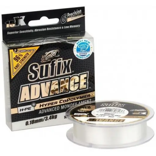 Fir Sufix Advance HMPE Hyper CoPolymer, transparent, 150m Plată sigură