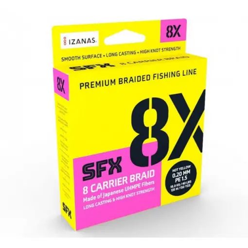 Fir textil Sufix SFX 8 Carrier Braid, Galben, 135m Calitate înaltă