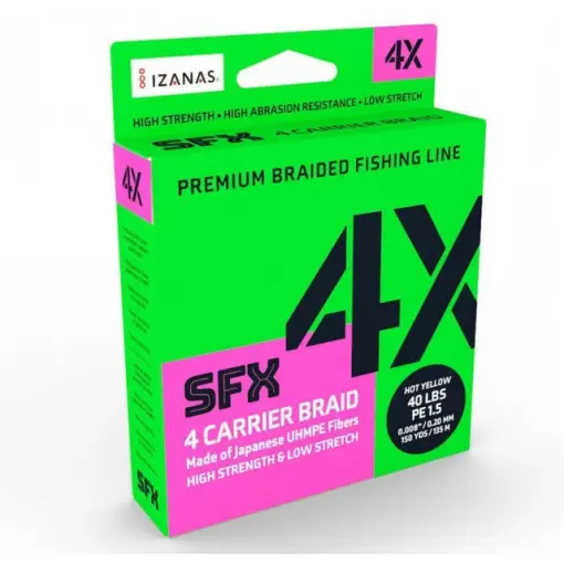 Fir textil Sufix SFX 4 Carrier Braid, Hot Yellow, 135m Mai ieftin