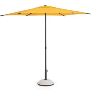 Umbrela pentru gradina / terasa Samba, Bizzotto, Ø 270 cm, stalp Ø 38 mm, otel/poliester, galben mimosa Discount