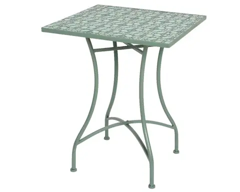 Bestseller Masa pentru gradina Orleans, Decoris, 58 x 58 x 72 cm, pliabil, fier/ceramica, verde