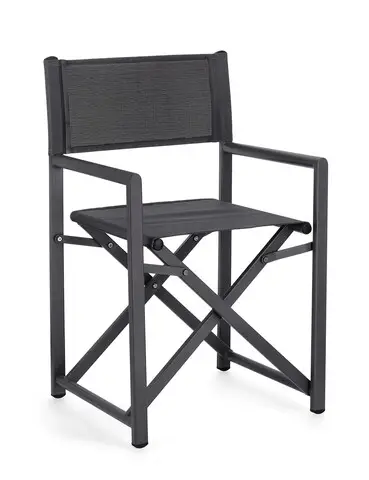 Scaun de gradina pliabil Taylor, Bizzotto, 48 x 56 x 86 cm, aluminiu/textilena 2x1, gri carbune Livrare expres