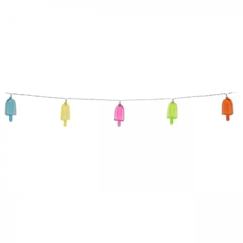 Promoție Ghirlanda cu 10 Led-uri Party Ice Cream, 43 cm, polipropilena, multicolore