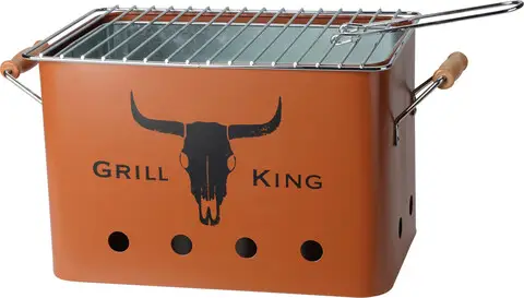 Expediere rapidă Gratar dreptunghiular Grill King, 32 x 20 x 20 cm, metal, portocaliu mat