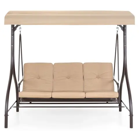 Preț redus Leagan cu 3 locuri + functie pat, Arianna, 191.5 x 118 x 175 cm, maro/bej