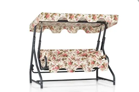 Plată securizată Balansoar de gradina 3 locuri, Hanah Home, Ruta 10, Multicolor