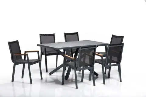 Plată securizată Set masa si scaune de gradina 7 piese, Hanah Home, Sydney 1, Aluminiu, Multicolor