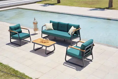 Preț promoțional Set mobilier de gradina, Hanah Home, Rio, Albastru petrol