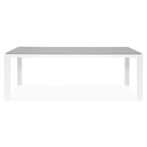 Masa dreptunghiulara pentru exterior Encore, 205x90x74 cm, aluminiu, alb/gri Livrare expres
