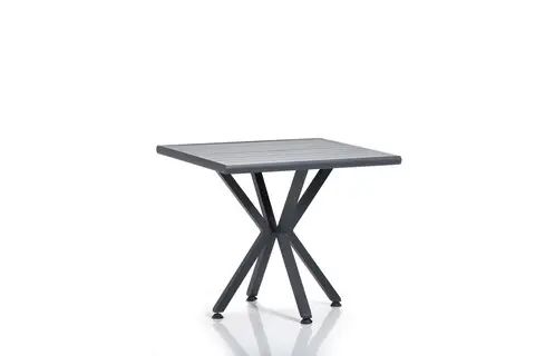 Masa de gradina, Hanah Home, Samara 1, 94x78x94 cm, Aluminiu, Gri/Negru Cumpărături sigure