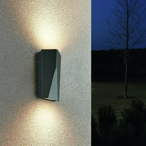 Preț promoțional Aplica de perete pentru exterior Tay, TRIO, 10.6x6.2x20 cm, 4.5W, 2x SMD, aluminiu turnat, antracit