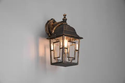 Lampa de gradina Volturno, TRIO, 34x20x14.5 cm, 60W, 1x E27, aluminiu turnat/sticla, ruginiu antic Cumpărături sigure