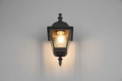 Reducere Lampa de exterior Livenza, TRIO, 14x19x34 cm, 60W, 1x E27, aluminiu, negru mat