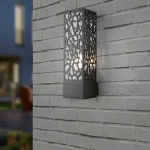 Aplica de perete pentru exterior Cooper, TRIO, 14x10x36 cm, 40W, 1x E27, inox, antracit Premium