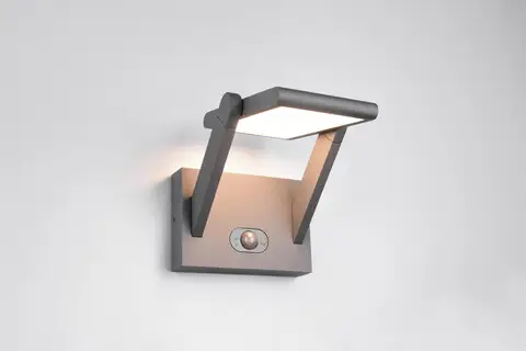 Aplica de perete pentru exterior cu senzor Malawi, TRIO, 18x23.5 cm, 5W, 1x SMD, aluminiu, antracit Cumpărături sigure