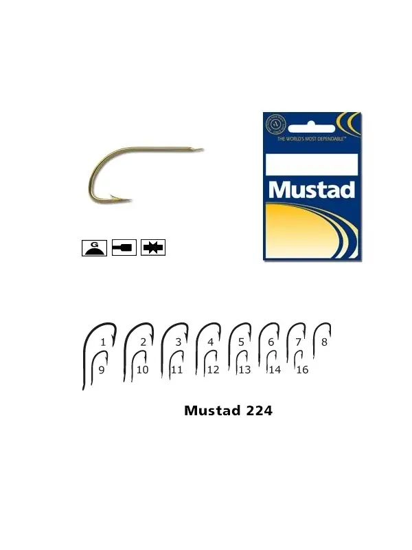 Livrare expres Carlig cristal auriu Mustad 224 nr.8
