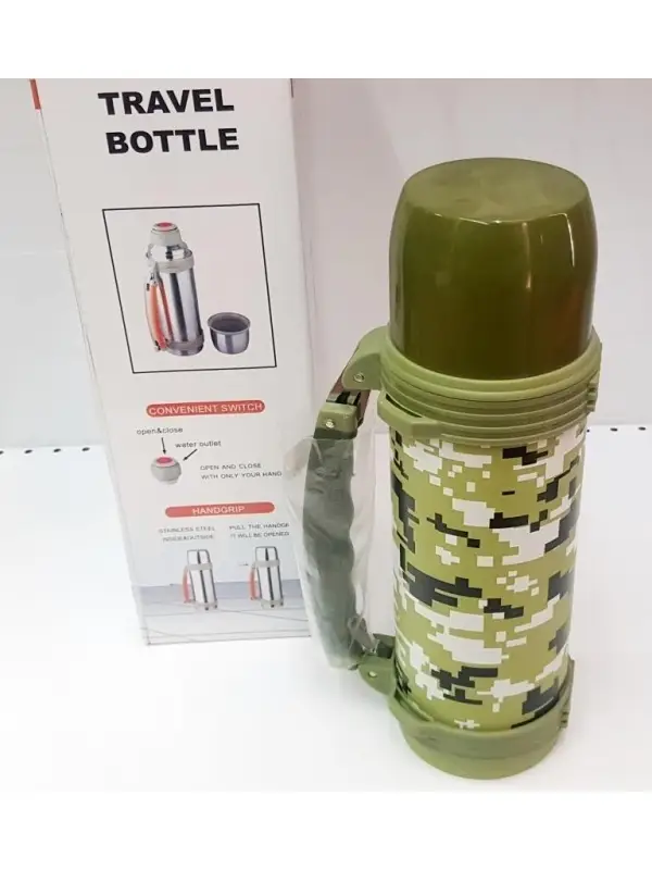 Ofertă limitată Termos Inox 1 litru - Camuflaj cu Maner