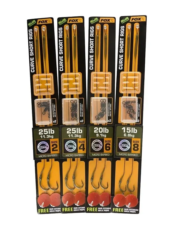 Fox, Edges, Carlige Legate, Curve Short, Weedy Green, 15lb/Nr.8 Preț redus