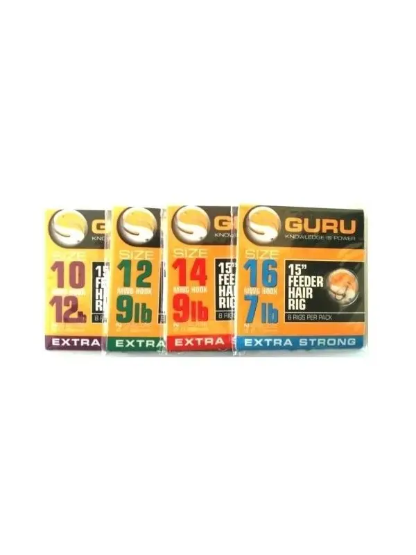 Montura Feeder, Guru, Hair Rig Carlig 8buc/0,19mm Nr.16 Livrare expres