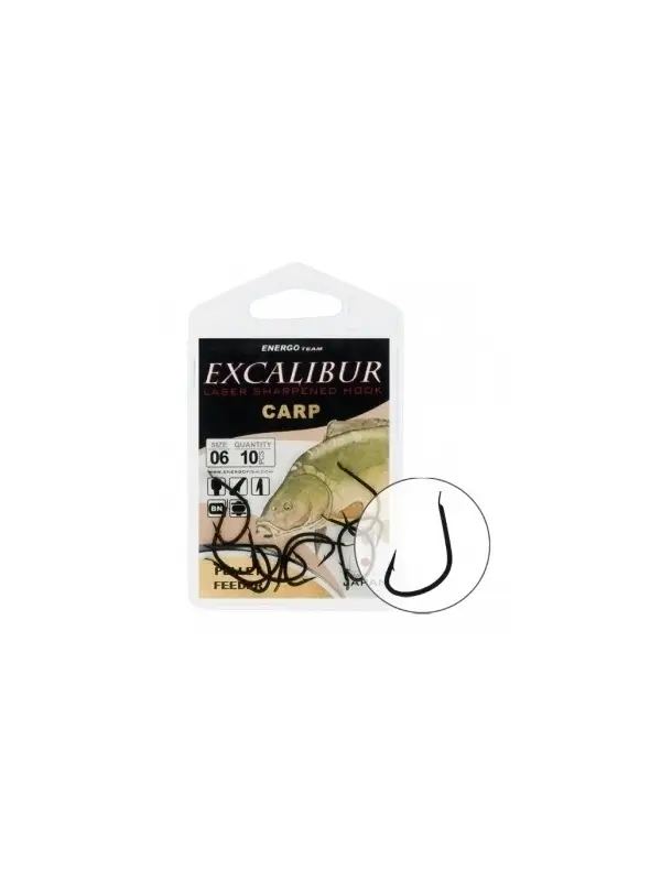 Energo Team Carlige Excalibur Pellet Feeder Black 10buc. (Nr.6~14) Noutate
