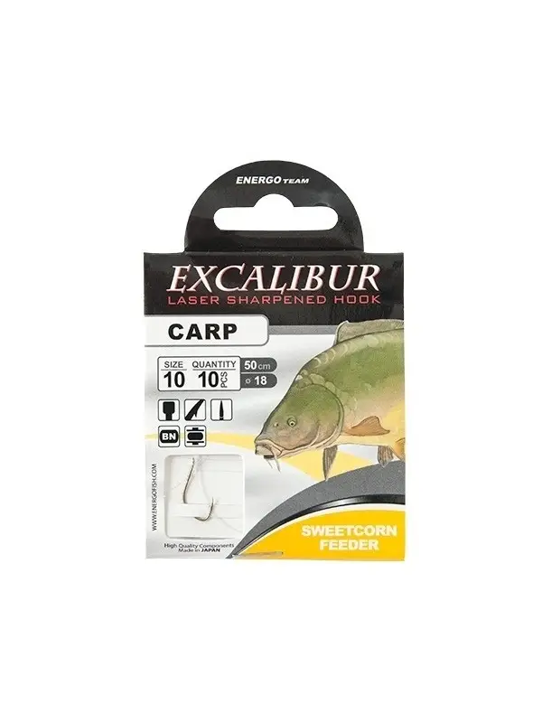 Preferatul clienților Energo Team Carlige Legate Excalibur Sweetcorn 10 buc. (Nr. 4~14)