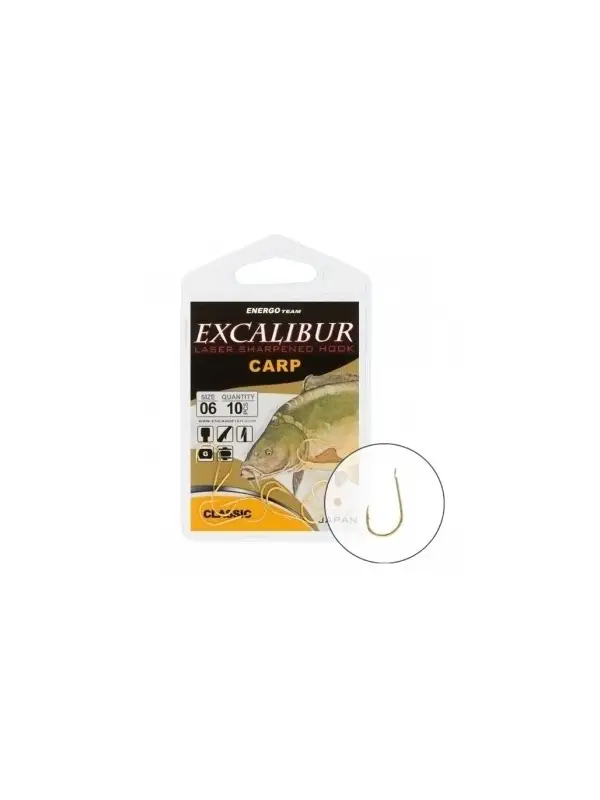 Energo Team Carlige Excalibur Carp Classic 10 buc. Gold (Nr. 1~ 14) Ultima șansă