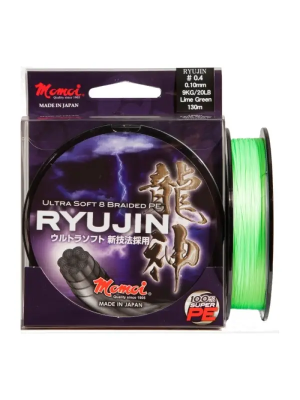 Fir Textil Momoi Ryujin PE Braided Green 130m (0.06mm ~ 0.22mm) Preț mic