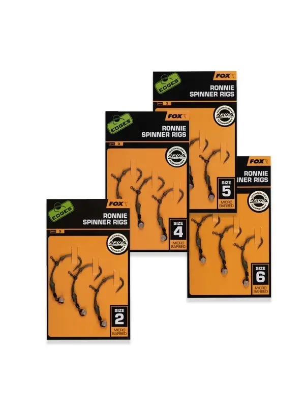 Fox, Carlige Legate, Ronnie Rigs Medium Curve, 3buc Reducere extra