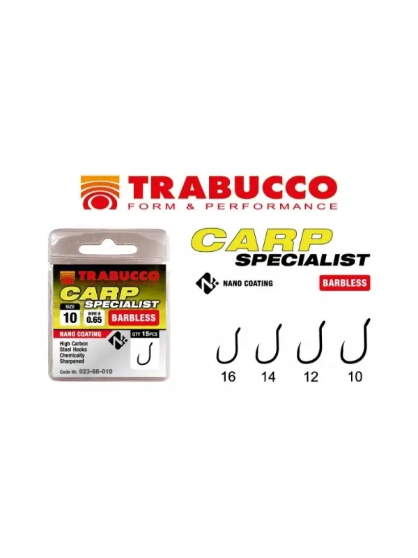 Reducere specială Trabucco Carlige Carp Specialist Barbless cu Ochet