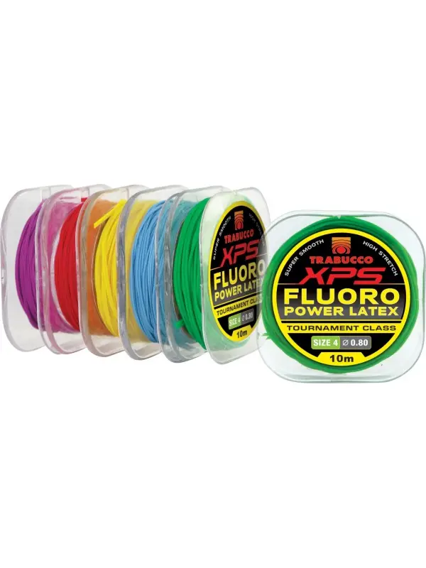 Doar azi Elastic Trabucco - XPS Fluoro Latex 0,8mm / 10mt (Verde fluo)