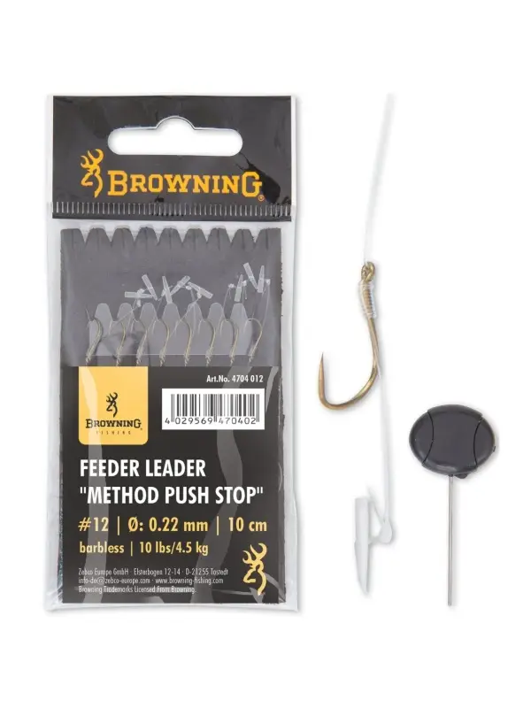 Cumpără acum Carlige Legate Browning No.18 10cm 0.22mm Feeder Leader Method Push Stop