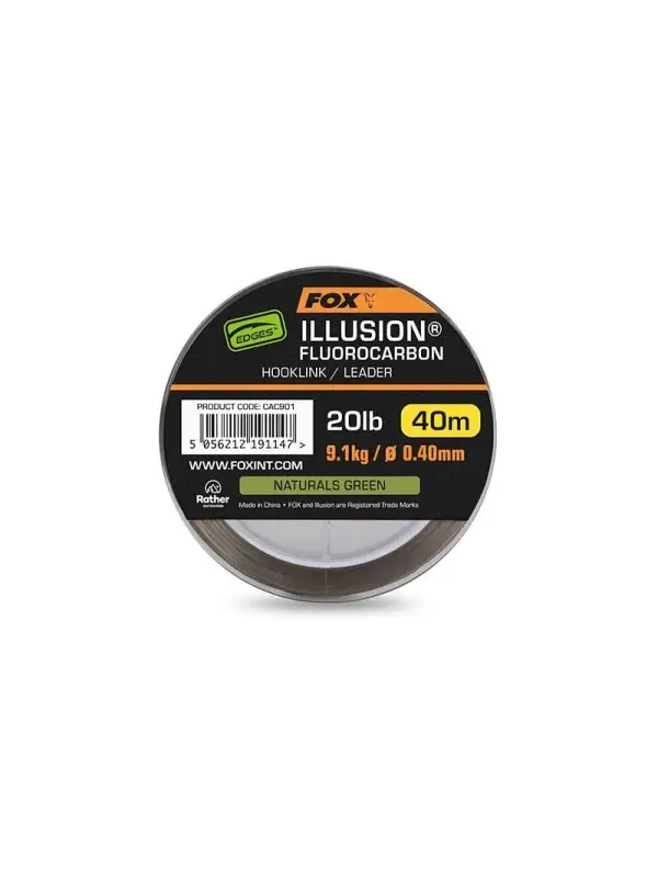 Fox, Fir, Fluorocarbon Illusion Hooklink Leader, 0.40mm/40M Preț mic