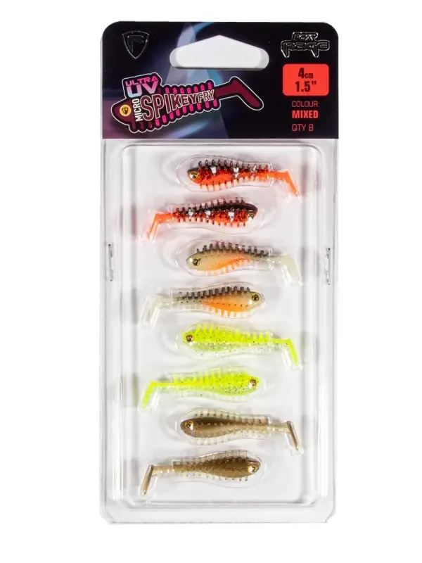 Livrare rapidă Fox Rage Shad UV Micro Spikey 4 cm/8 buc. Mix Culori