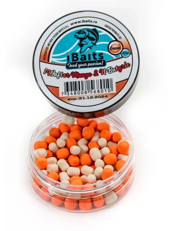 IBaits, Mini Dumbell iWafter, 6x8 mm, Mango&N-Butyric Popular